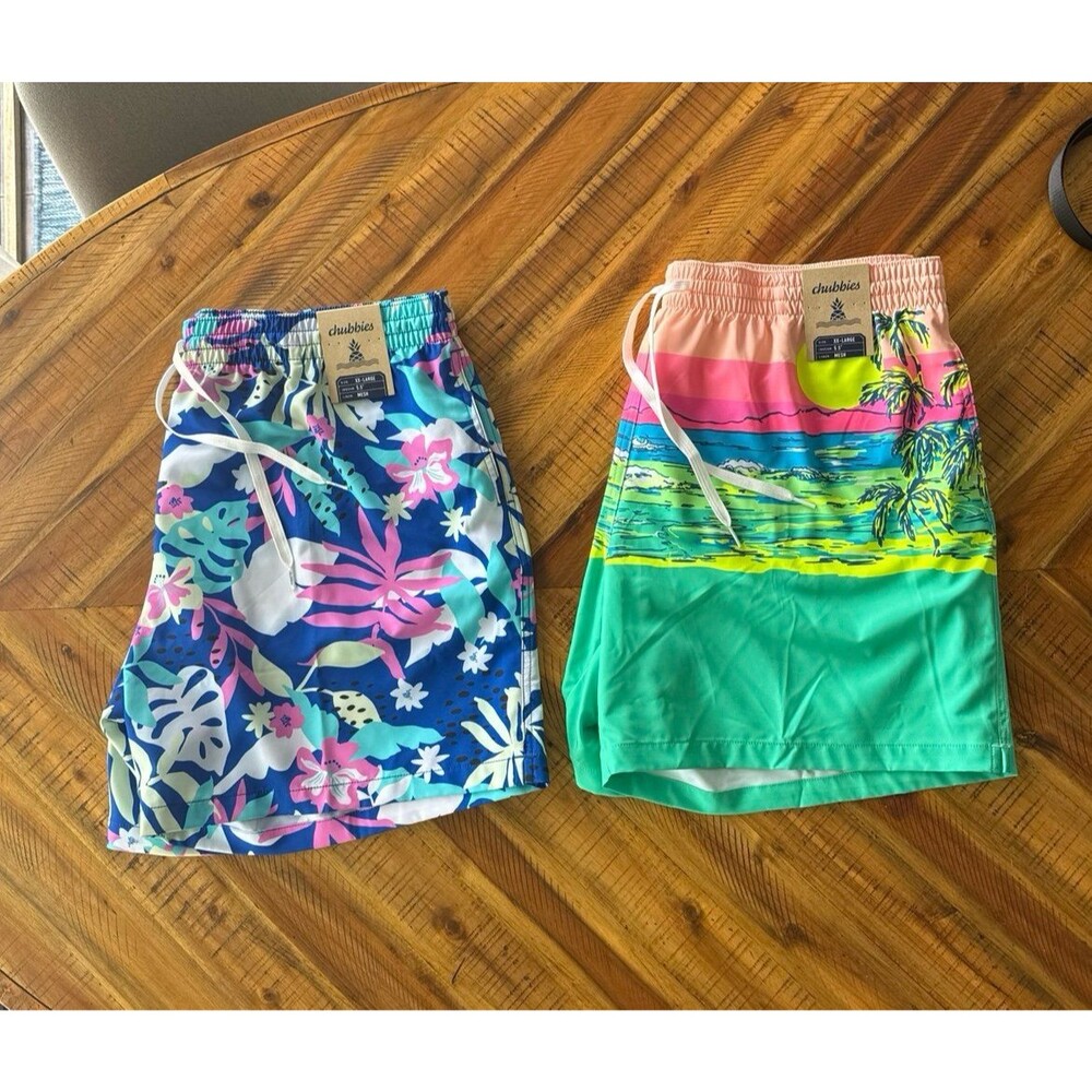 Chubbies Men’s Swim Trunks XXL NWT 5.5” Inseam Mesh Lined Shorts Bundle